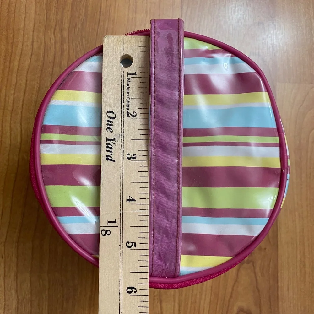 Striped Round Cosmetics Bag by Glamour
